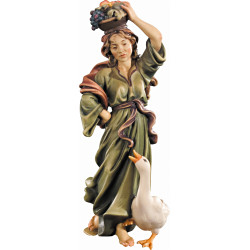 Pastora con ganso y frutas